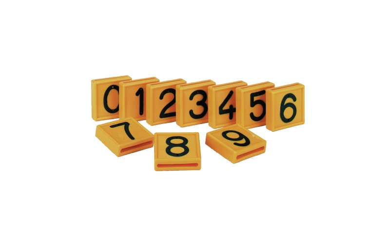 Nummernblock, 1-Stellig, gelb (0-9)